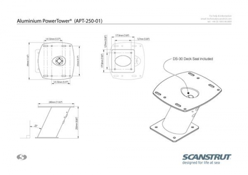 Scanstrut APT250-01 PowerTower 25cm Aluminium