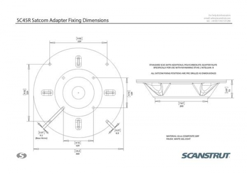 Scanstrut SC45R Adapterplatte für Raymarine 45STV