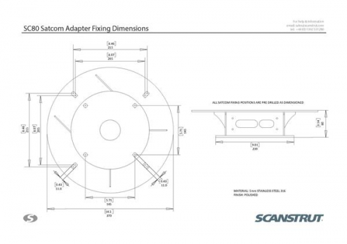 Scanstrut SC80 Adapterplatte für SAT-TV Antennen