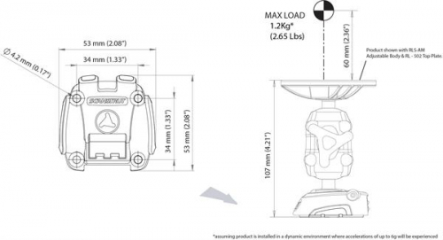 Scanstrut RLS-401 Rokk Mini Montageplatte für ebene Fläche